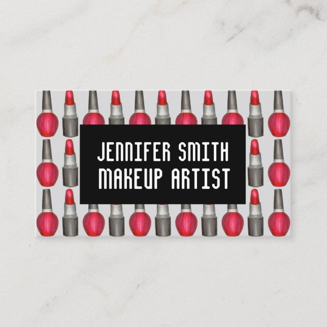 Tarjeta De Visita Cosmetólogo del artista de maquillaje polaco de Li (Anverso)