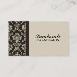 Tarjeta De Visita Cosmetólogo elegante profesional Damask Floral