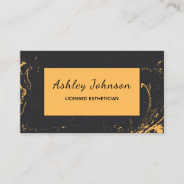 Tarjeta De Visita Cosmetólogo estético con licencia de mármol modern