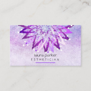 Tarjeta De Visita Cosmetólogo estético Purple Lotus Flower