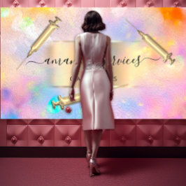 Tarjeta De Visita Cosmetólogo Jeringa Botox B12 QRCode Holograma