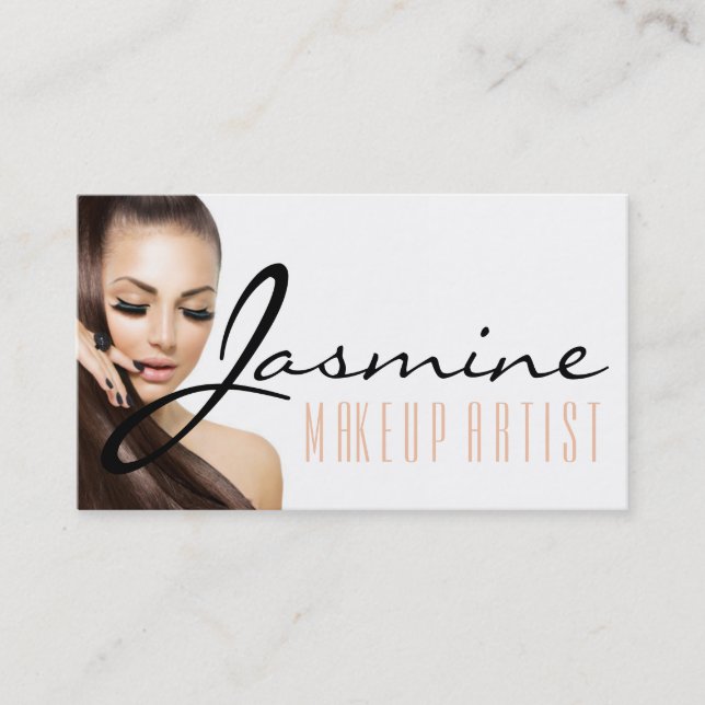 Tarjeta De Visita Cosmetólogo maquillador viste belleza (Anverso)