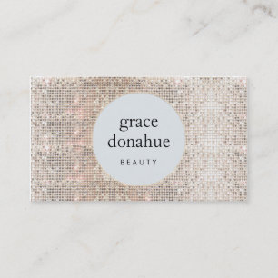 Tarjeta De Visita Cosmetólogo moderno secuencia de plata en belleza