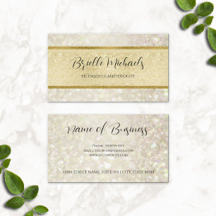 Tarjeta De Visita Cosmetólogo Purpurina de oro Elegante maquillaje S
