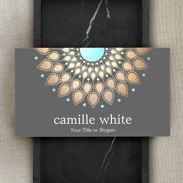 Tarjeta De Visita Cosmetology Gold Ornate Motif Gray (Subido por el creador)