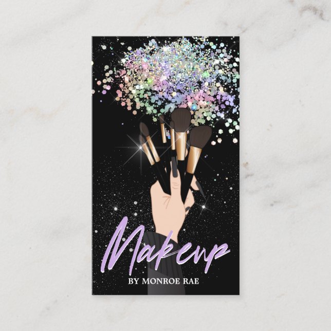 Tarjeta De Visita Cosmetology Makeup Artista - Salón de belleza MUA (Anverso)