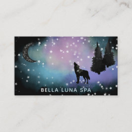 Tarjeta De Visita *~* Cosmic Moon Howling Wolf Rainbow - Pinos