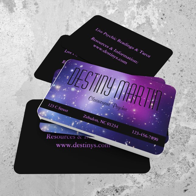 Tarjeta De Visita Cósmico Metafísico Morado Bonito (Subido por el creador)