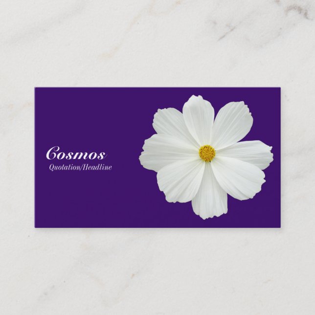 Tarjeta De Visita Cosmos blancos - Morado profundo 330066 (Anverso)