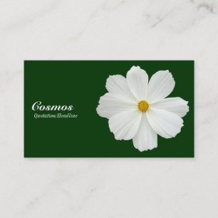 Tarjeta De Visita Cosmos blancos - Verde oscuro 003300