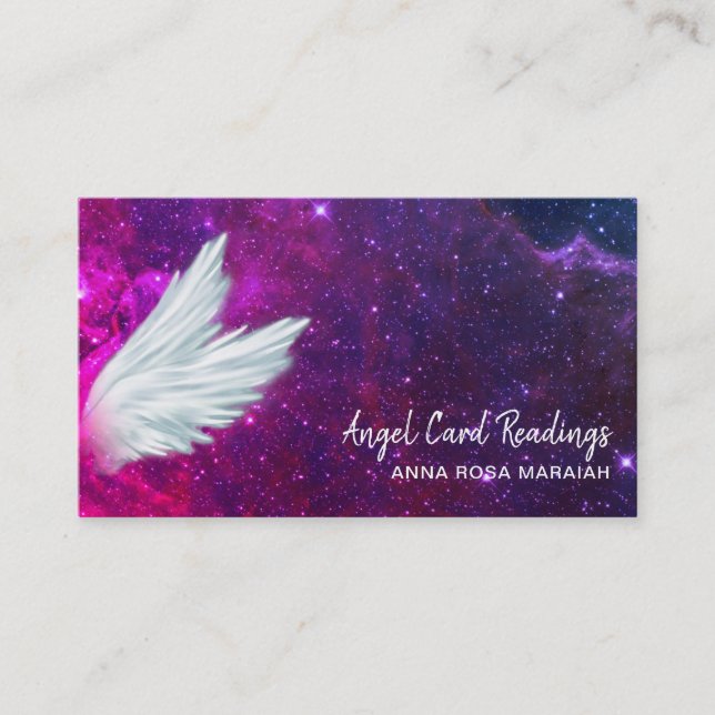 Tarjeta De Visita *~* Cosmos Galaxy Angel Wings Stars Universo (Anverso)