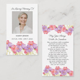 Tarjeta De Visita Cosmos Memorial Photo Funeral Prayer Card