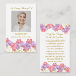 Tarjeta De Visita Cosmos Memorial Photo Funeral Prayer Card
