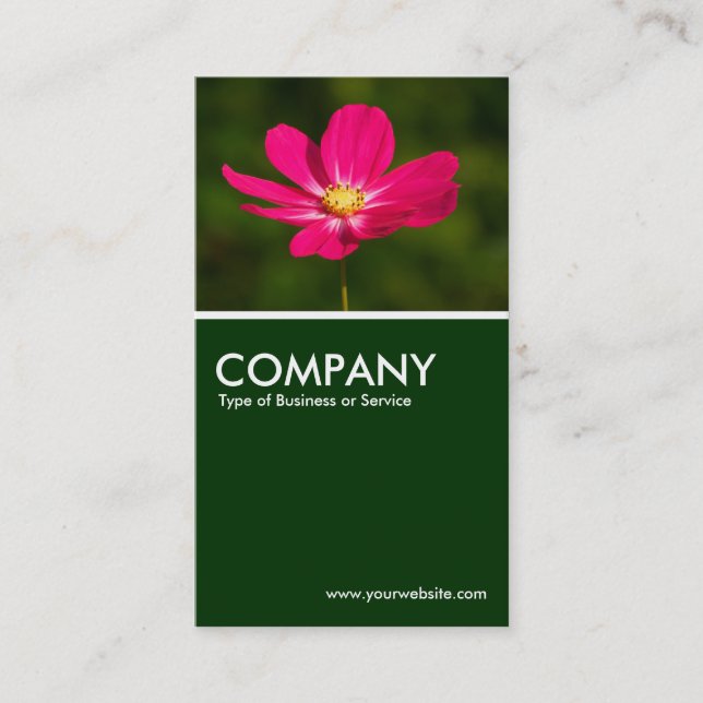 Tarjeta De Visita Cosmos Rosa - Verde Oscuro (Anverso)