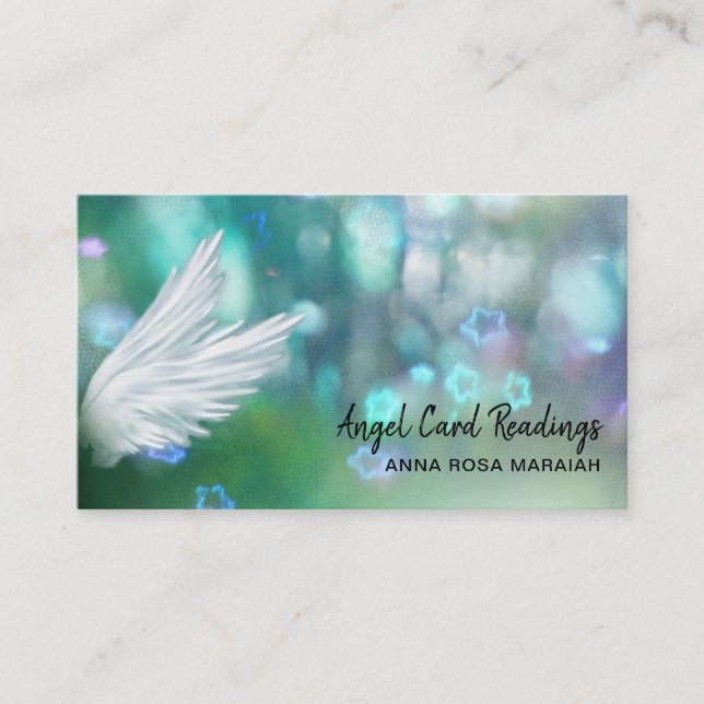 Tarjeta De Visita *~* Cosmos Stars Galaxy Angel Wing Pastel Universo (Anverso)