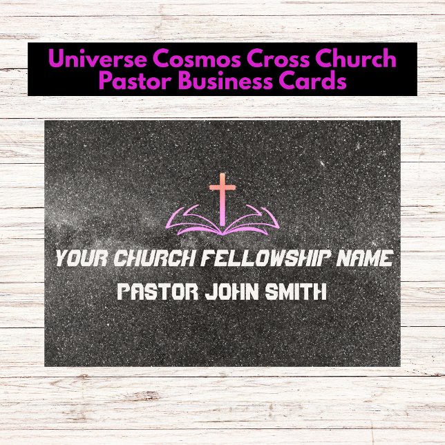 Tarjeta De Visita Cosmos Universales Tu Iglesia Cristiana (Universe Cosmos Your Christian Church Business Cards)