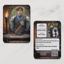 Tarjeta De Visita Cosplay de Fantasía Medieval Coscards | Código QR