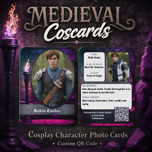 Tarjeta De Visita Cosplay de Fantasía Medieval Coscards   Código QR