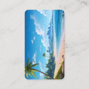 Tarjeta De Visita Costa arenosa de isla del océano tropical
