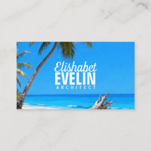 Tarjeta De Visita Costa Azul Serena con Palmeras t321