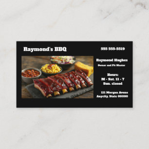 Tarjeta De Visita Costillas glaseadas a la barbacoa con guarniciones