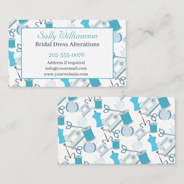 Tarjeta De Visita Costura de Alteraciones de Dressmaking (Anverso / Reverso)