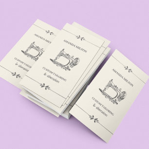 Tarjeta De Visita Costura elegante de la moda de Seamtress del
