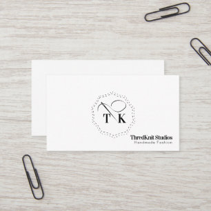 Tarjeta De Visita Costurera Bordado Sastre Aguja de Coser Logo