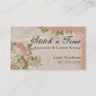 Tarjeta De Visita Costurera de costura de la tela elegante