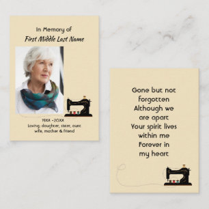 Tarjeta De Visita Costurera de recuerdo conmemorativo