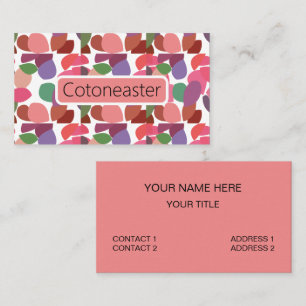 Tarjeta De Visita Cotoneaster Hojas Coloridas Botánico