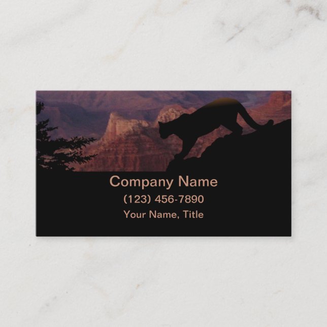 Tarjeta De Visita Cougar y el Gran Cañón (Anverso)