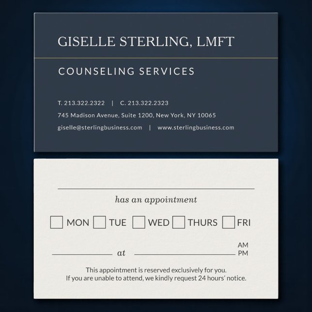 Tarjeta De Visita Counseling Services Office Appointment Reminder (Subido por el creador)