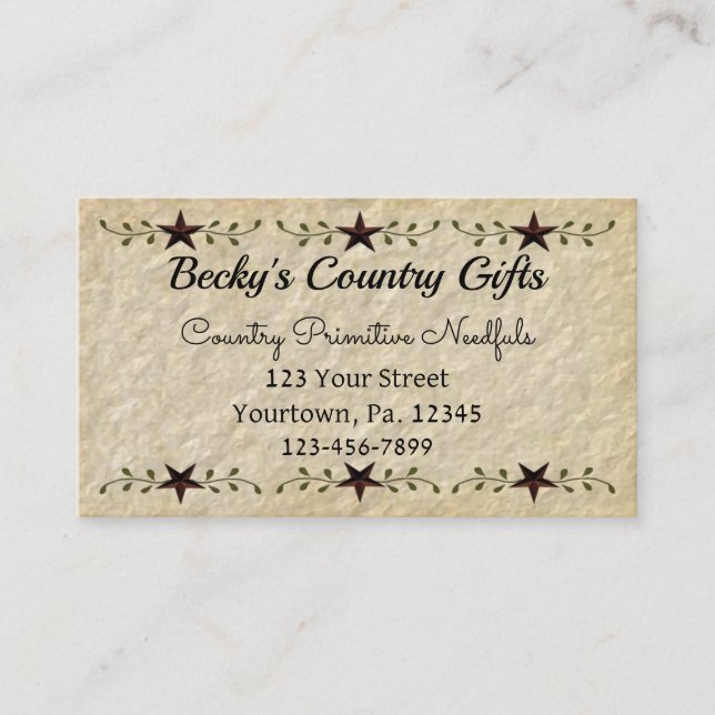 Tarjeta de visita Country Stars (Anverso)