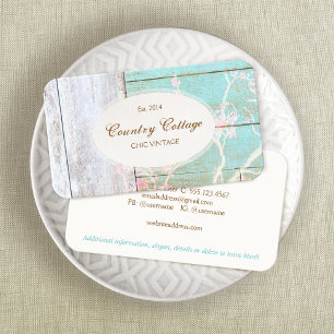 Tarjeta De Visita Country Vintage Shabby Rustic Wood Moda Boutique