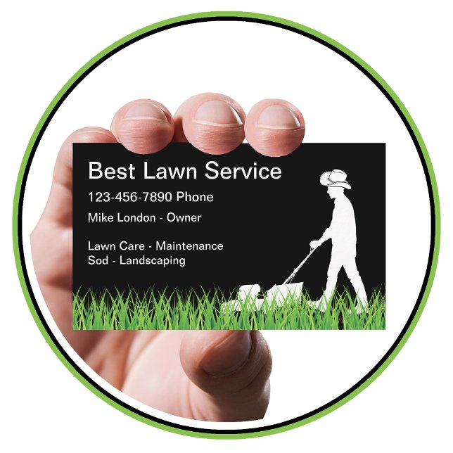 Tarjeta De Visita Country Western Cowboy Lawn Mowing Business Card (Subido por el creador)