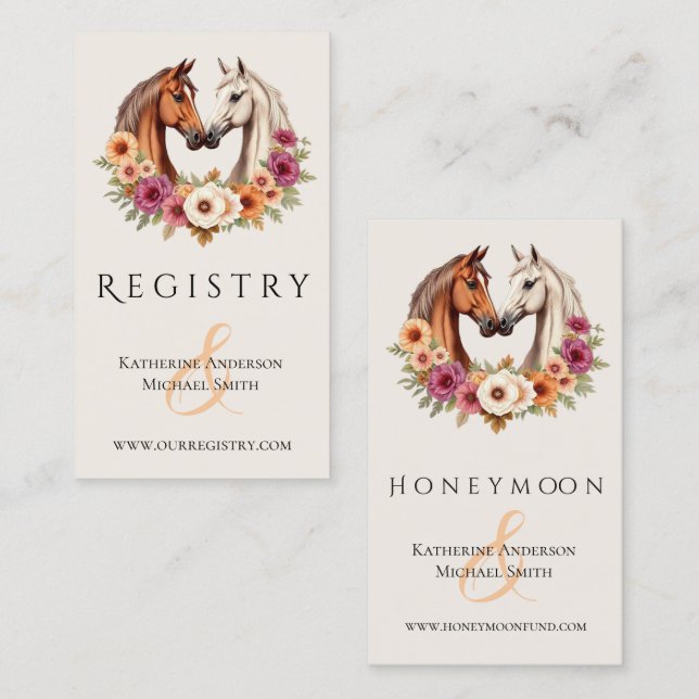 Tarjeta De Visita Country Western Horses (Anverso / Reverso)