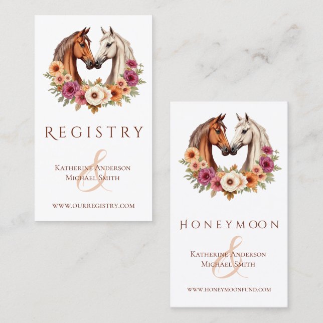 Tarjeta De Visita Country Western Horses (Anverso / Reverso)