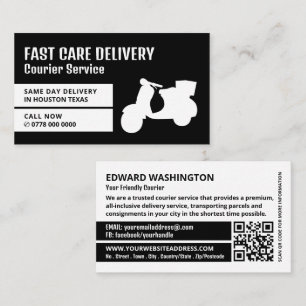 Tarjeta De Visita Courier Moped Design, servicio de mensajería
