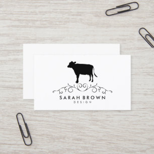 Tarjeta De Visita Cow Silhouette