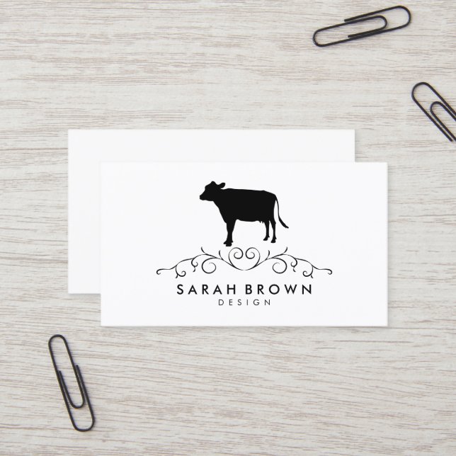 Tarjeta De Visita Cow Silhouette (Anverso/Reverso In Situ)