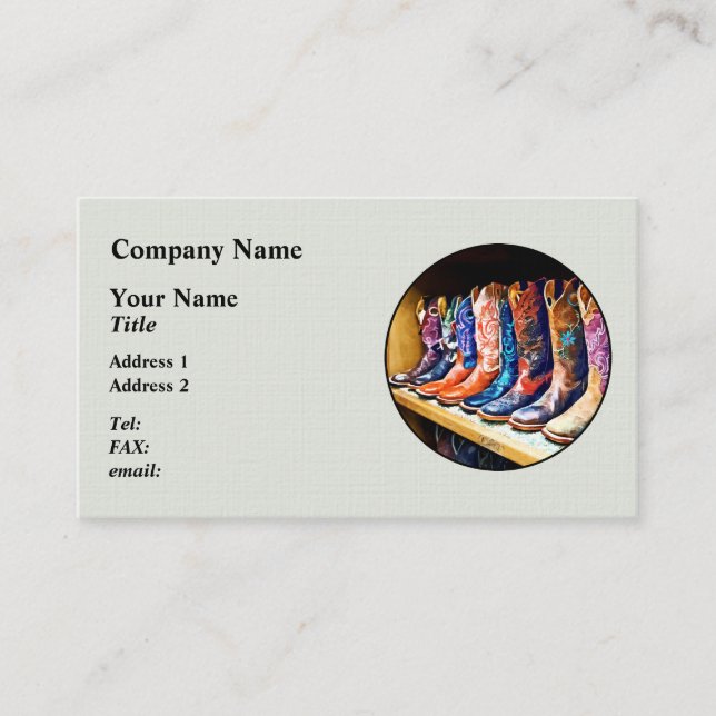 Tarjeta De Visita Cowboy Boots (Anverso)