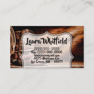 Tarjeta De Visita Cowboy Boots Barn Wood Rustic Countic