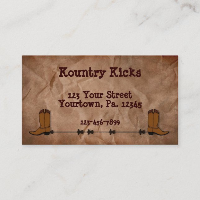 Tarjeta De Visita Cowboy Boots Business Card (Anverso)