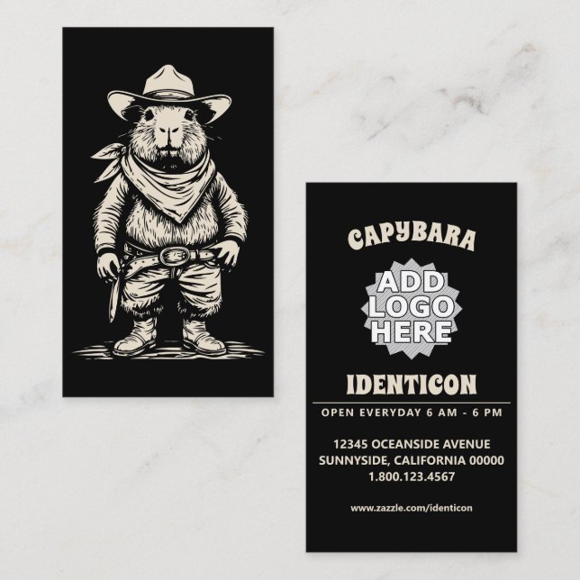 Tarjeta De Visita cowboy capybara (Anverso / Reverso)
