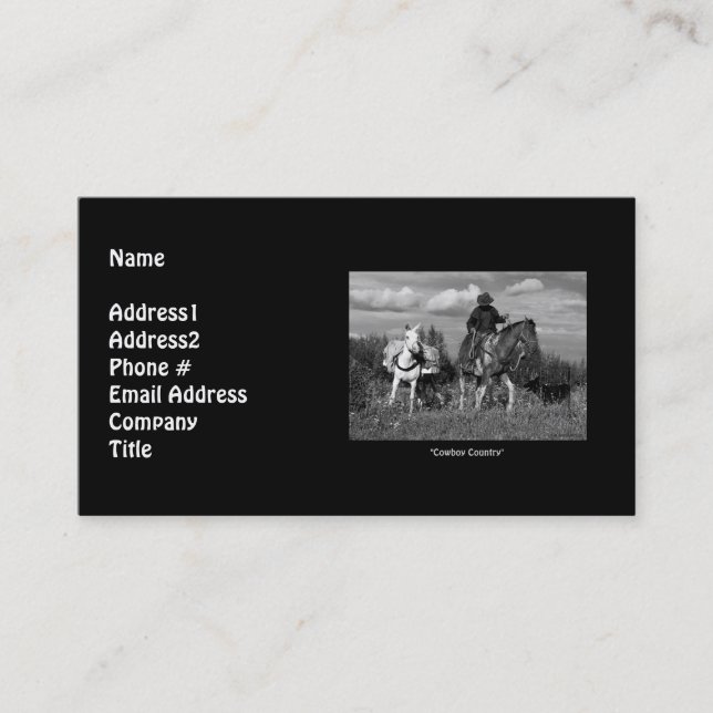 Tarjeta De Visita Cowboy Horse & Mule Business Card (Anverso)