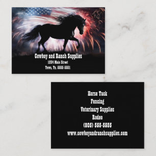 Tarjeta De Visita Cowboy Ranch Horse Tack Fence Patriotic