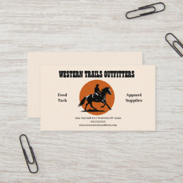 Tarjeta De Visita Cowboy Silhouette y Sun Circle