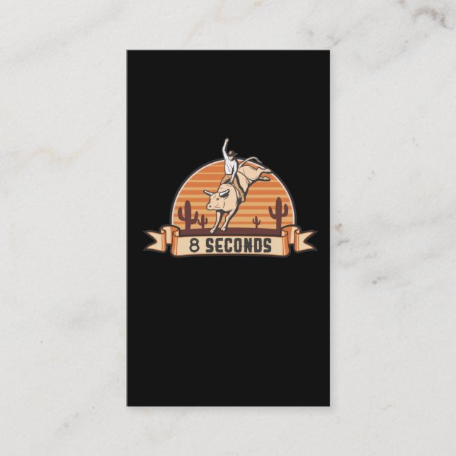 Tarjeta De Visita Cowboy West Rider Bull Montando Ocho Segundos (Anverso)
