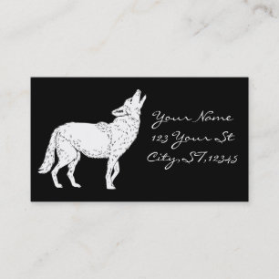 Tarjeta De Visita Coyote Howling Thunder_Cove